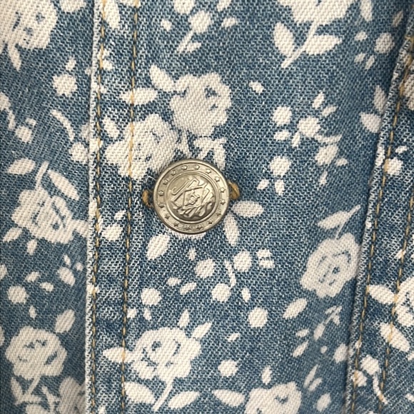 90’s Vintage Gloria Vanderbilt SIGNATURE LABEL denim floral romper SZ medium - Picture 10 of 11